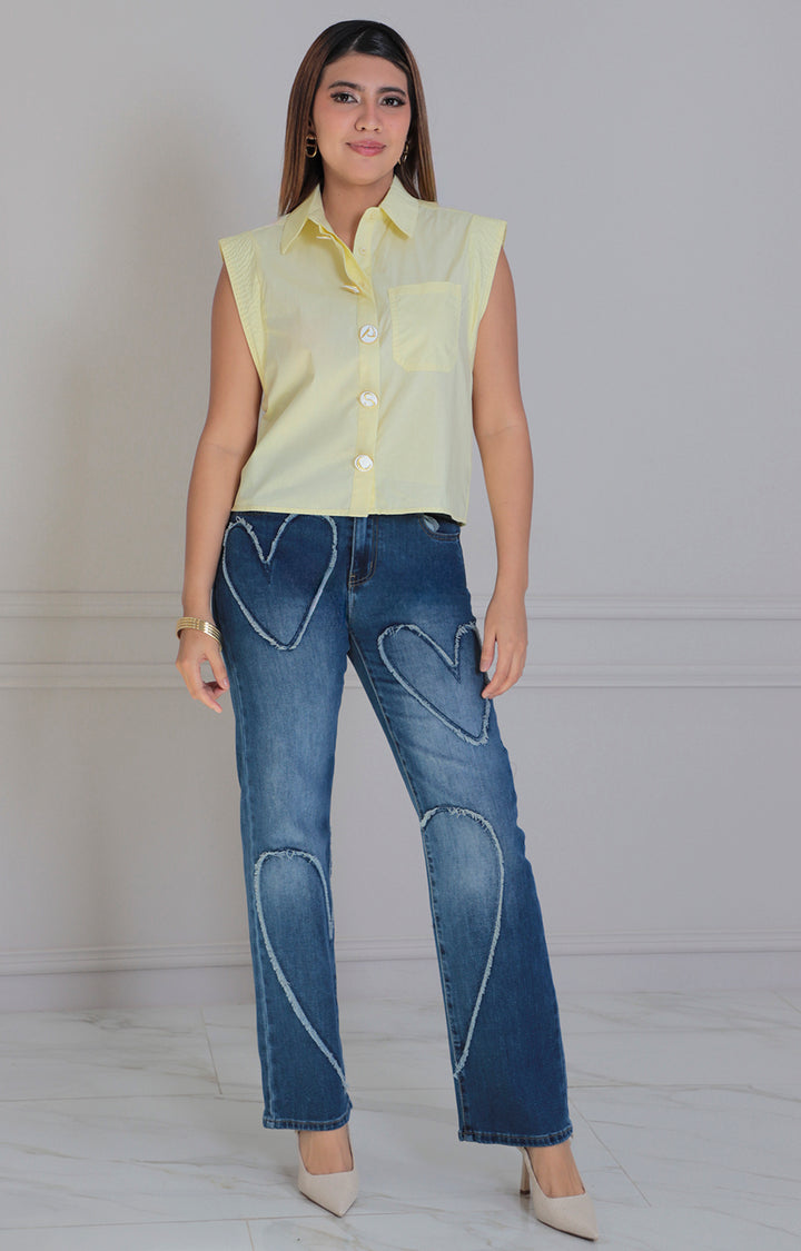 Blusa amarilla con botones frontal - BLUSAS REGULAR Boutiquemirel 