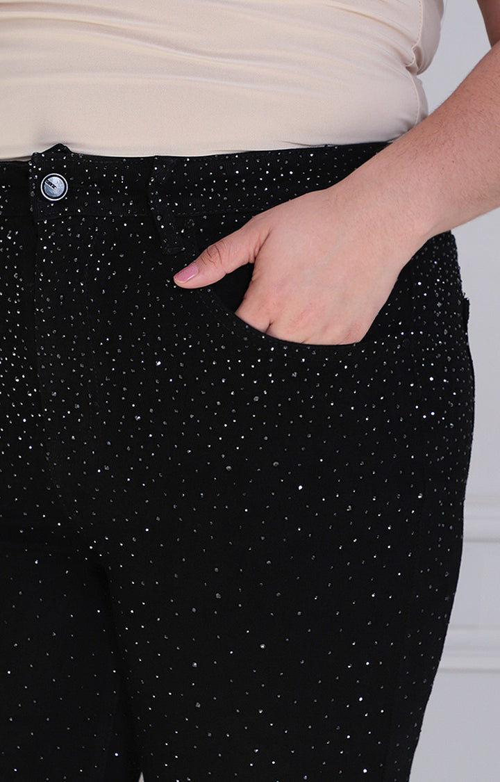 Pantalòn negro con brillos - PANTALON MEZCLILLA CURVY Boutiquemirel 