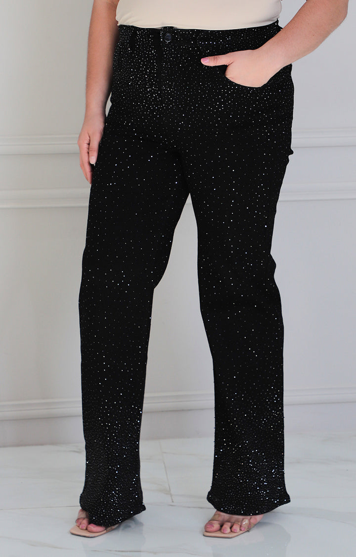 Pantalòn negro con brillos - PANTALON MEZCLILLA CURVY Boutiquemirel 