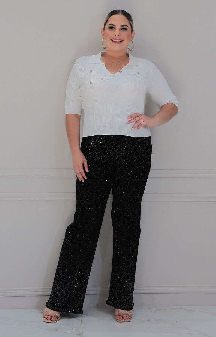 Blusa blanca con detalle de botones - BLUSAS CURVY Boutiquemirel 