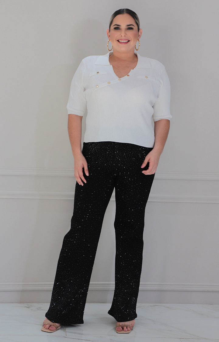Blusa blanca con detalle de botones - BLUSAS CURVY Boutiquemirel 