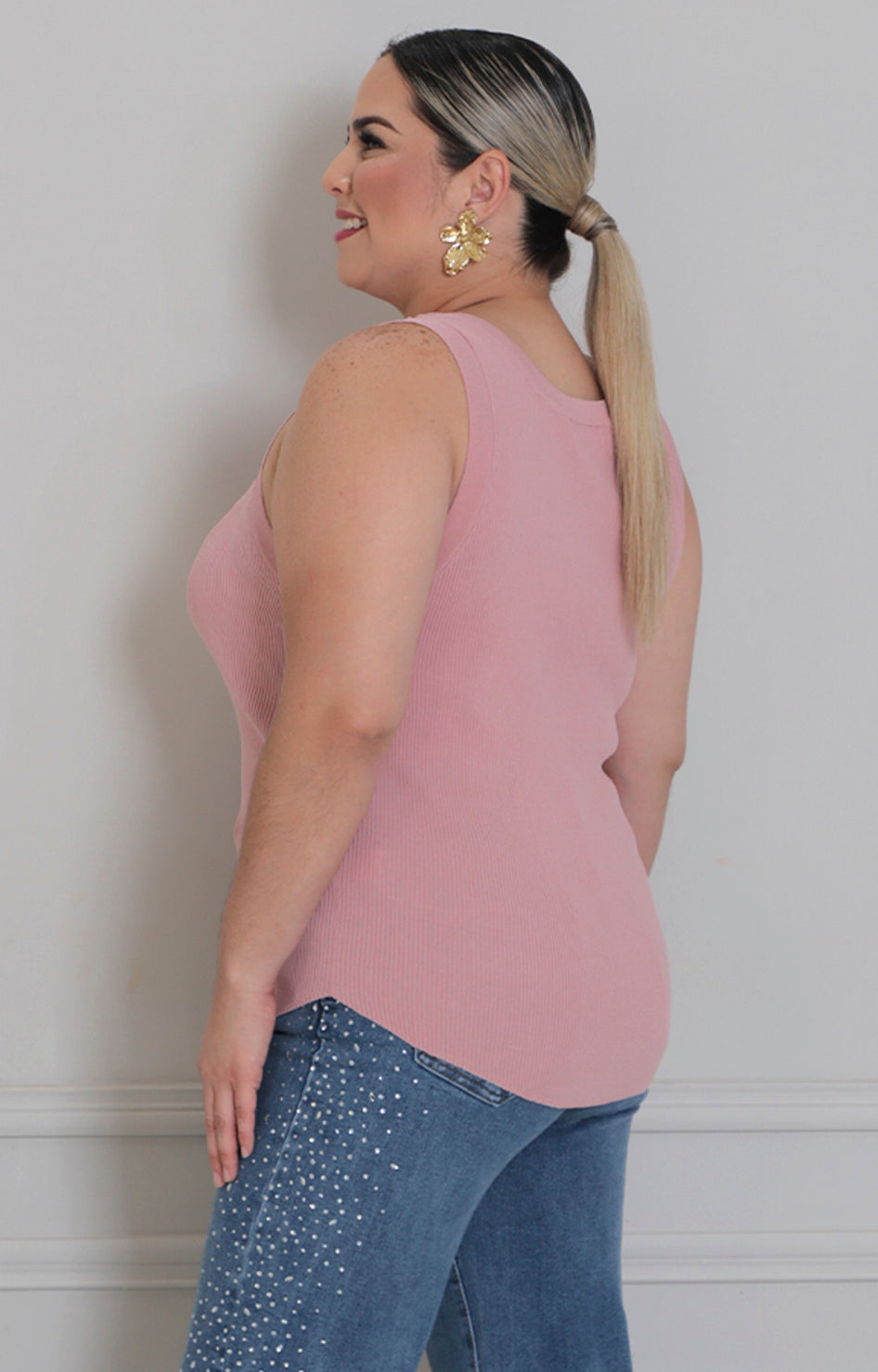 Blusa rosa de tirantes - BLUSAS CURVY Boutiquemirel 