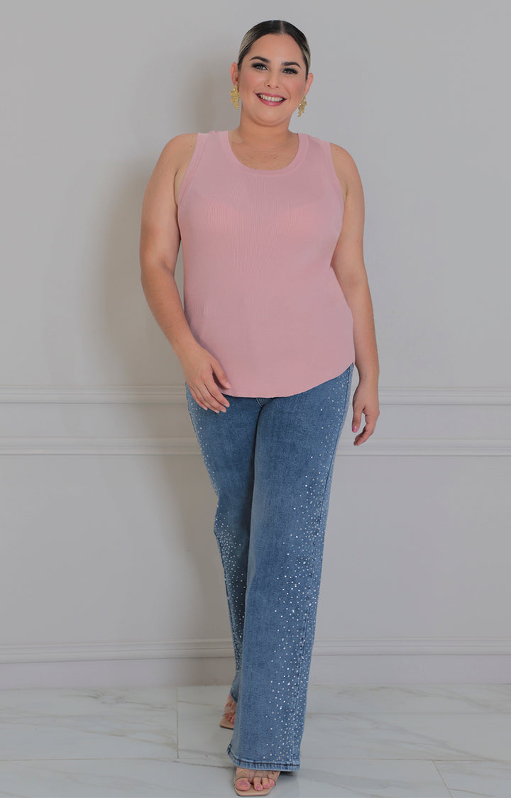 Pantalòn de mezclilla con brillos - PANTALON MEZCLILLA CURVY Boutiquemirel 