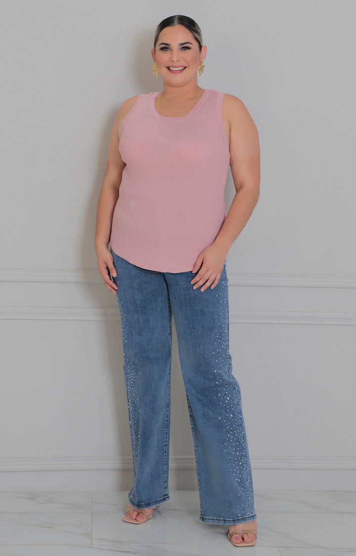 Blusa rosa de tirantes - BLUSAS CURVY Boutiquemirel 