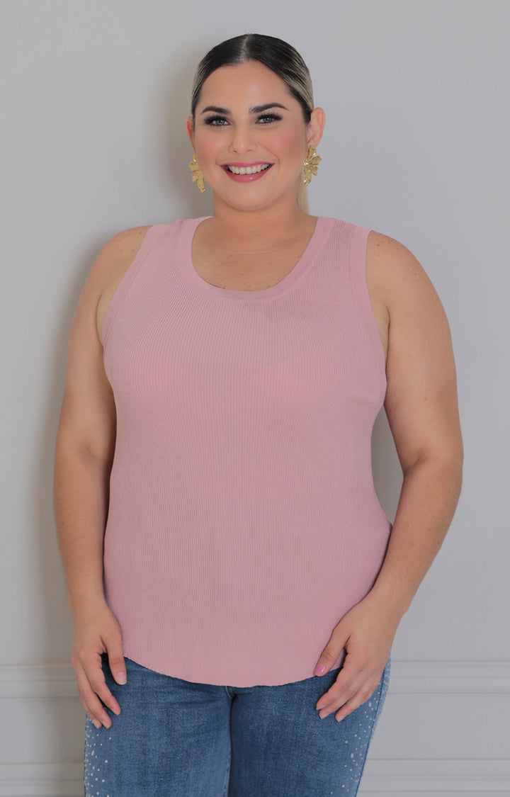 Blusa rosa de tirantes - BLUSAS CURVY Boutiquemirel 