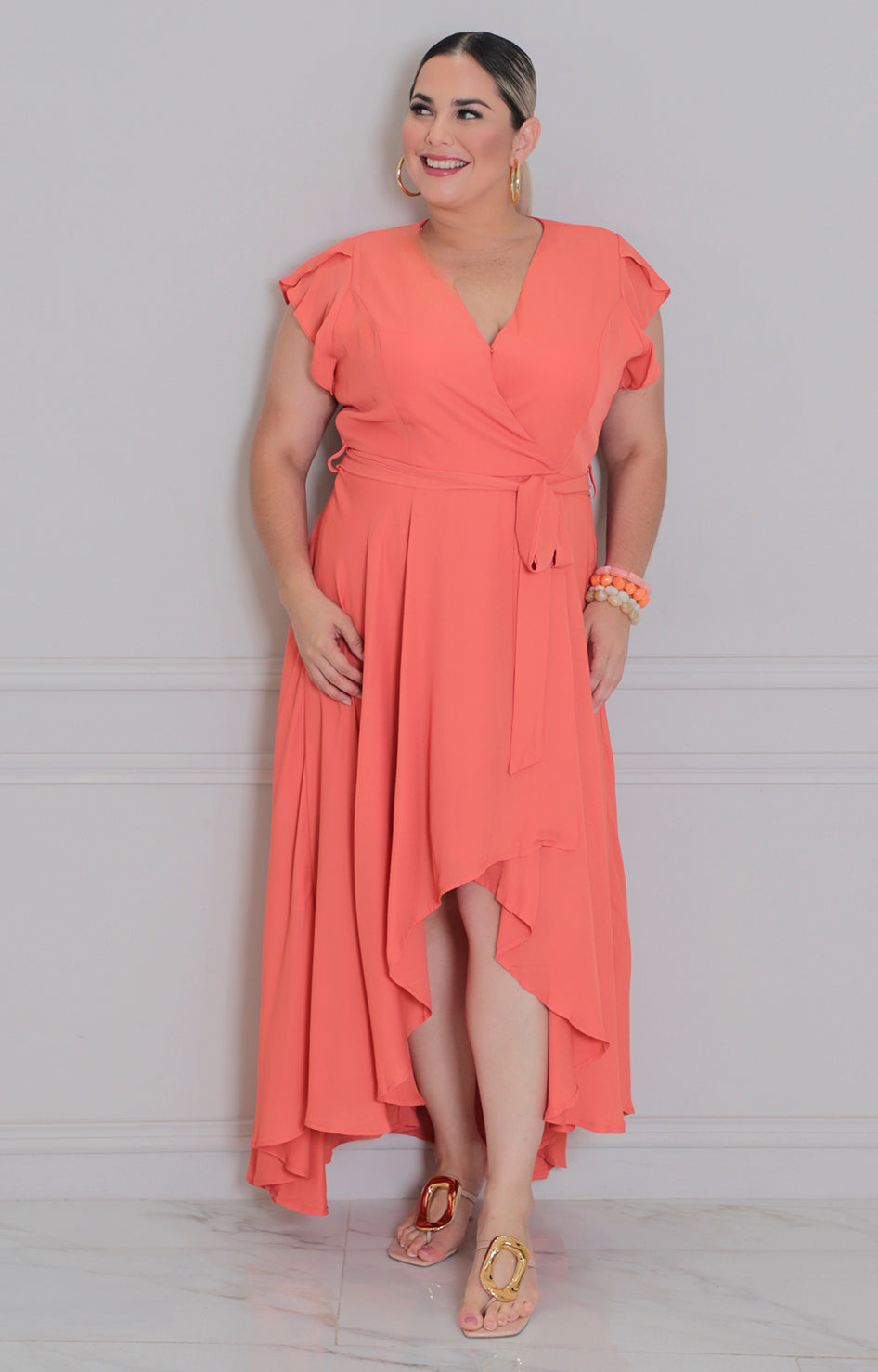 Vestido asimétrico con lazo - VESTIDO LARGO CURVY Boutiquemirel 