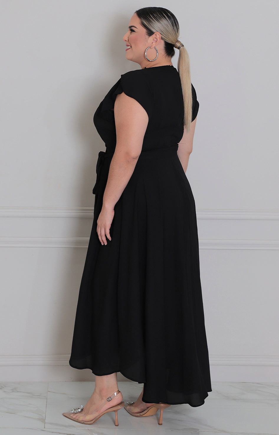Vestido asimétrico con lazo - VESTIDO LARGO CURVY Boutiquemirel 
