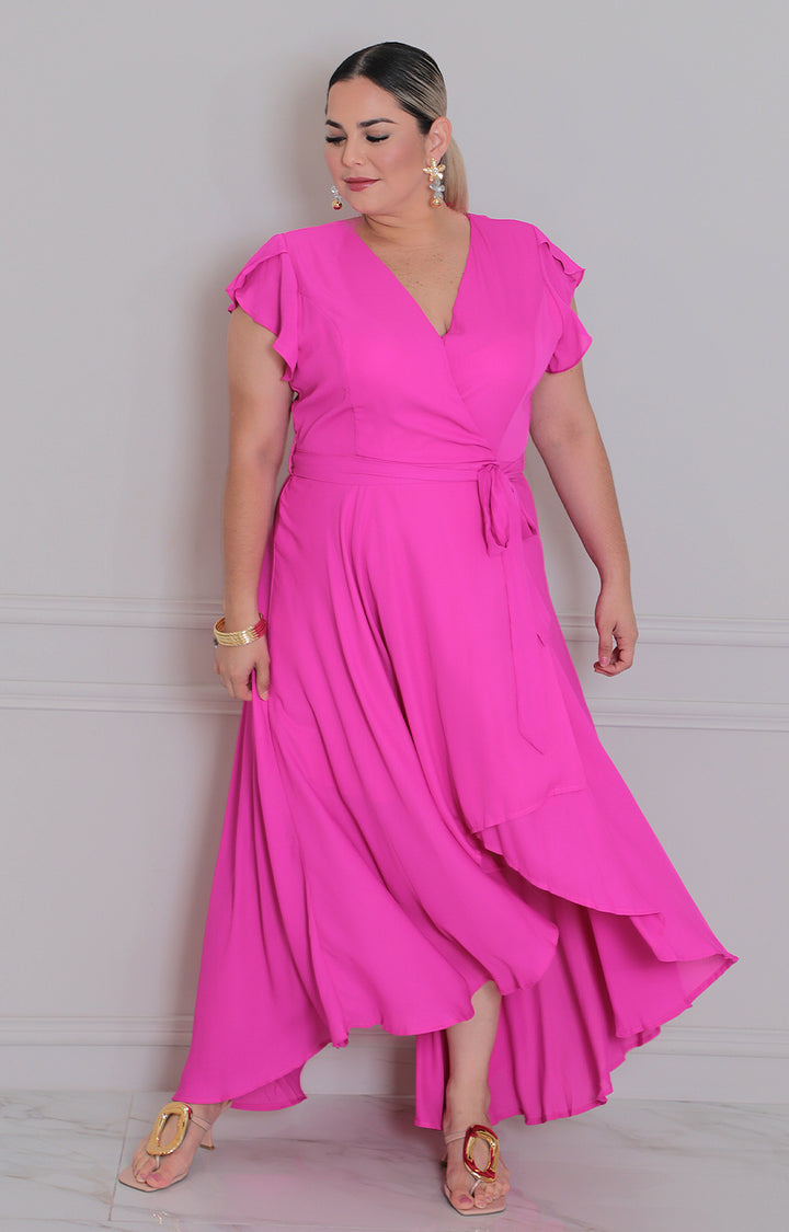 Vestido asimétrico con lazo - VESTIDO LARGO CURVY Boutiquemirel 