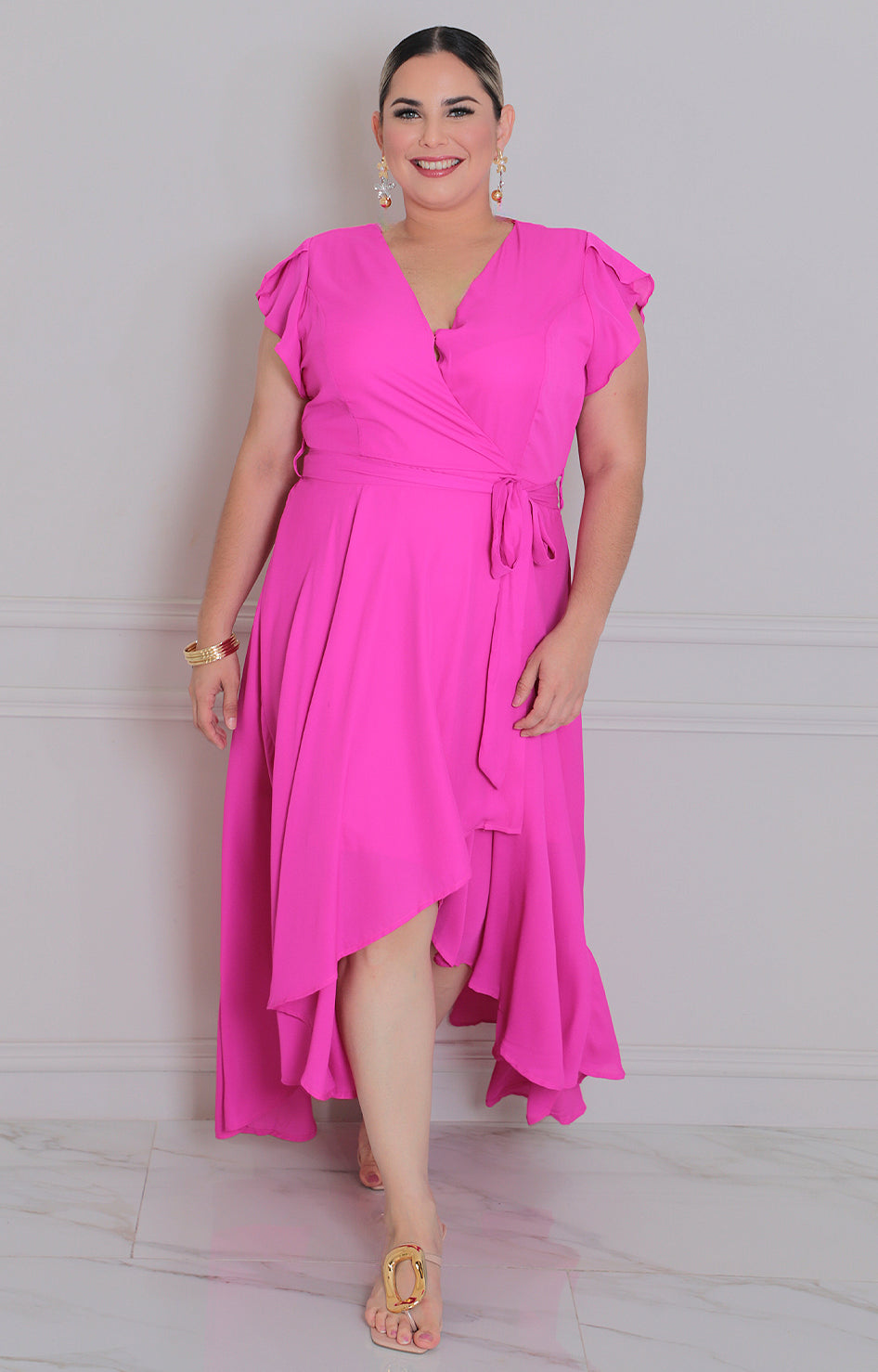 Vestido asimétrico con lazo - VESTIDO LARGO CURVY Boutiquemirel 