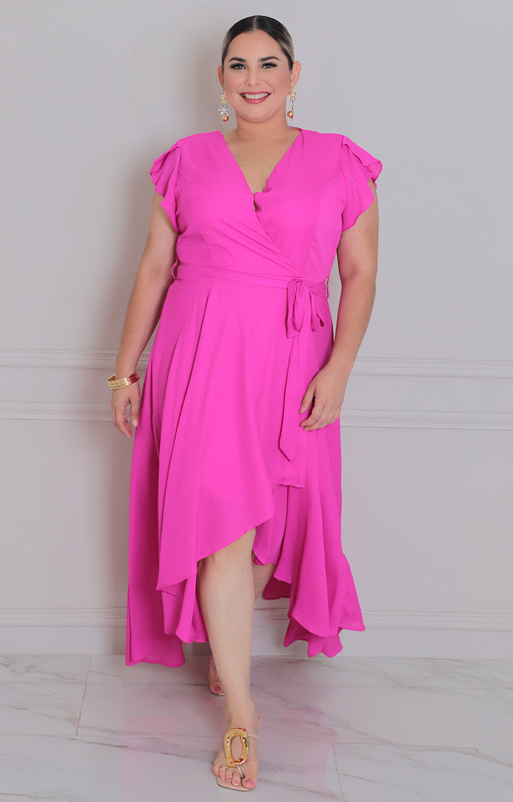 Vestido asimétrico con lazo - VESTIDO LARGO CURVY Boutiquemirel 