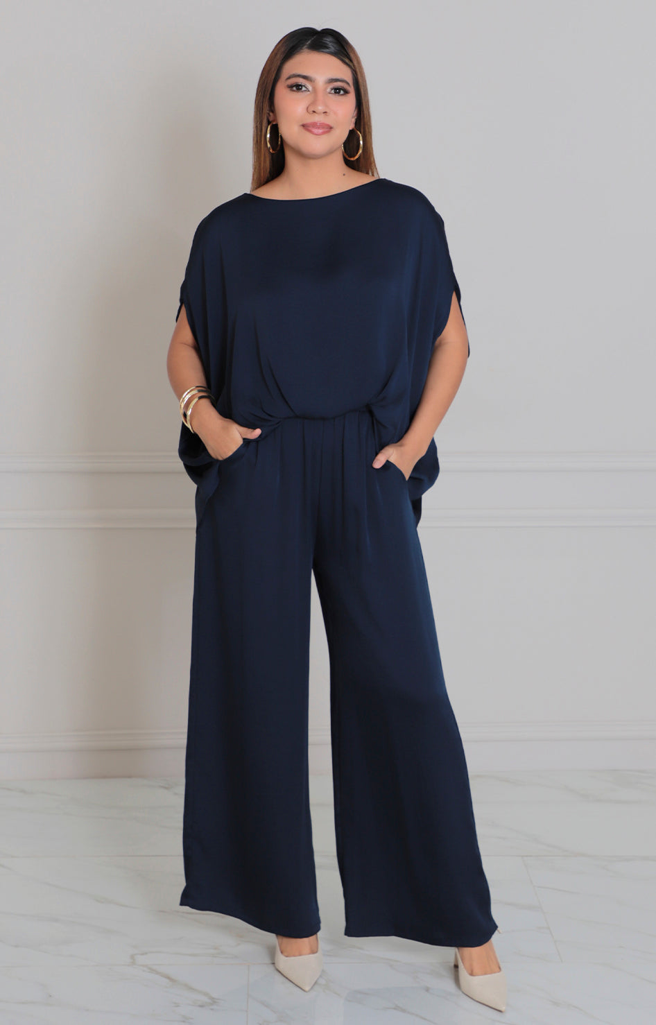Blusa azul asimètrica amplia - BLUSA Boutiquemirel 