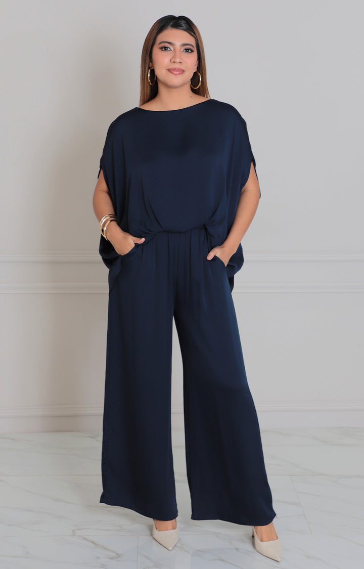 Blusa azul asimètrica amplia - BLUSA Boutiquemirel 