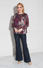Blusa morada con flores - BLUSA Boutiquemirel 