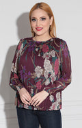 Blusa morada con flores - BLUSA Boutiquemirel 
