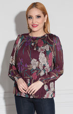 Blusa morada con flores - BLUSA Boutiquemirel 