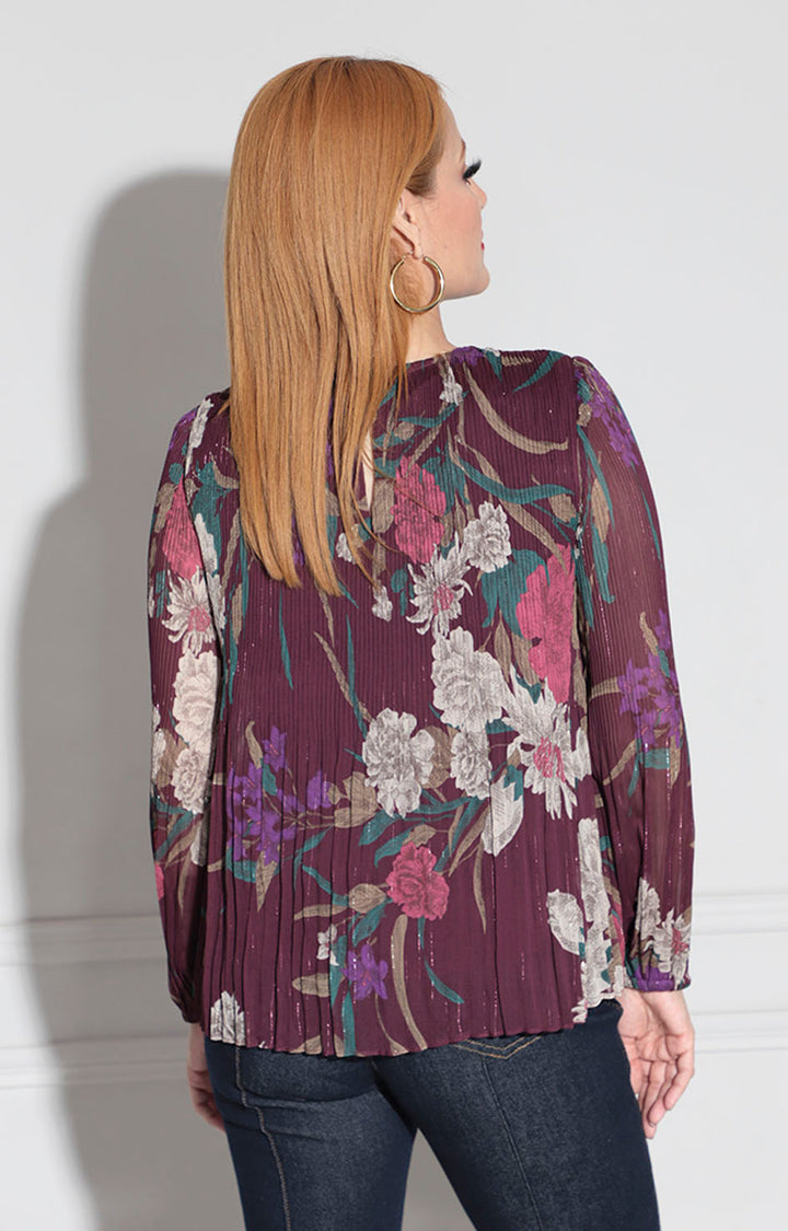 Blusa morada con flores - BLUSA Boutiquemirel 