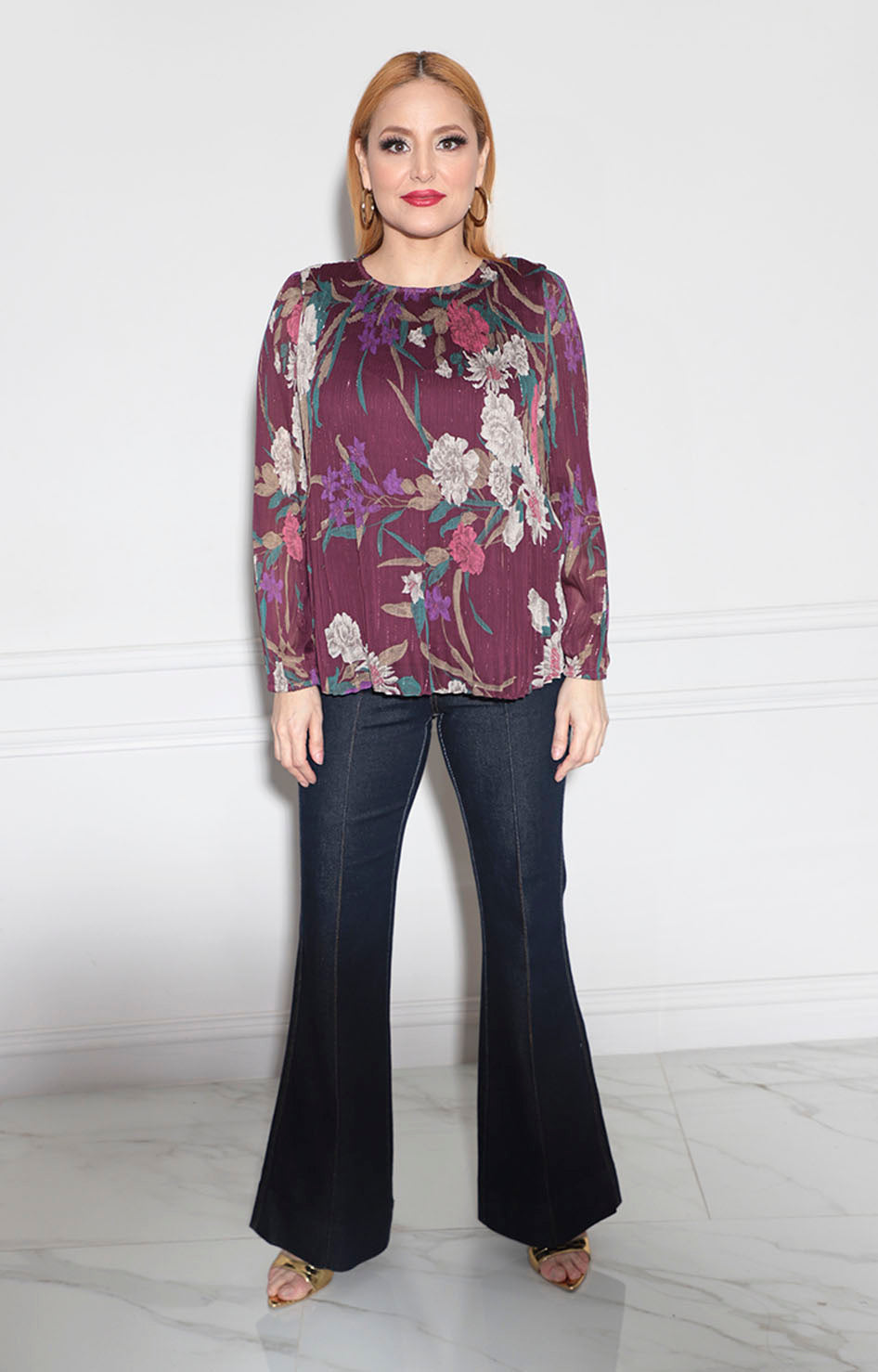 Blusa morada con flores - BLUSA Boutiquemirel 