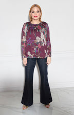 Blusa morada con flores - BLUSA Boutiquemirel 