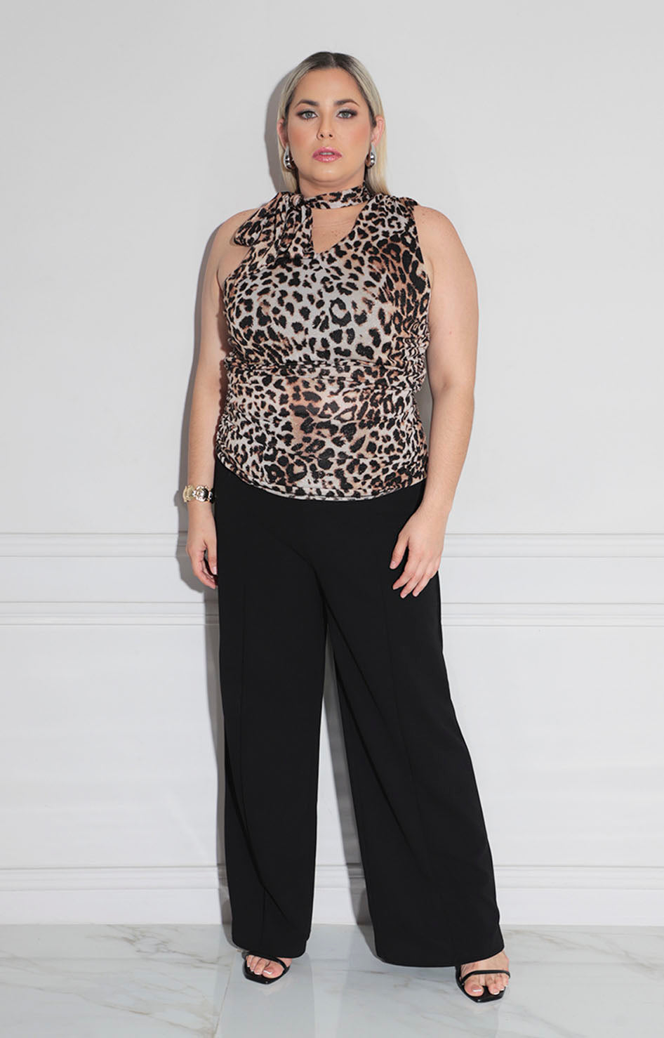 Blusa estampada asimétrica