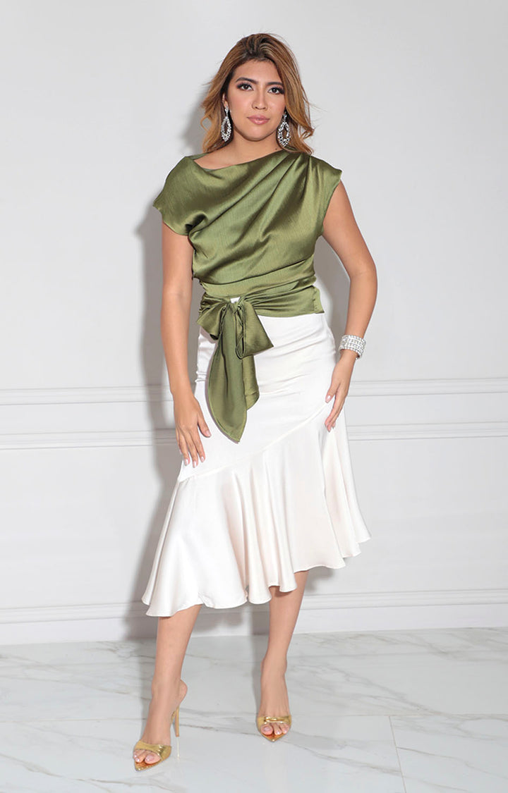 Blusa asimétrica verde