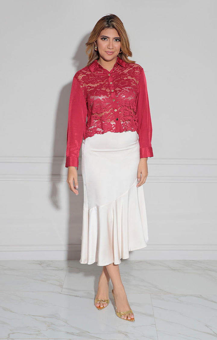 Camisera roja en encaje - BLUSA Boutiquemirel 
