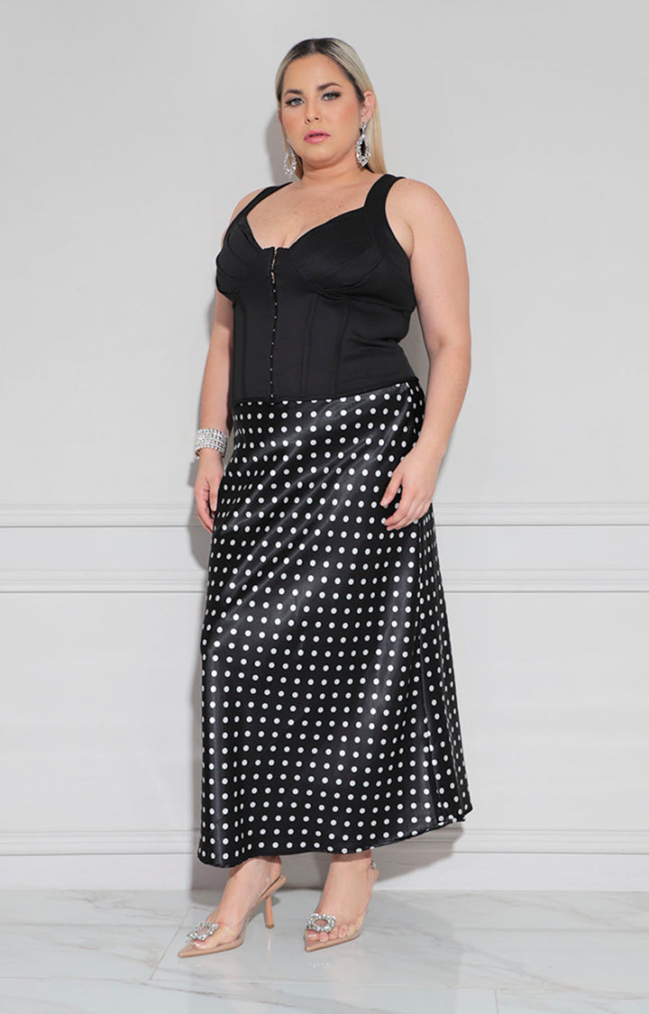 Falda negra polka-dots