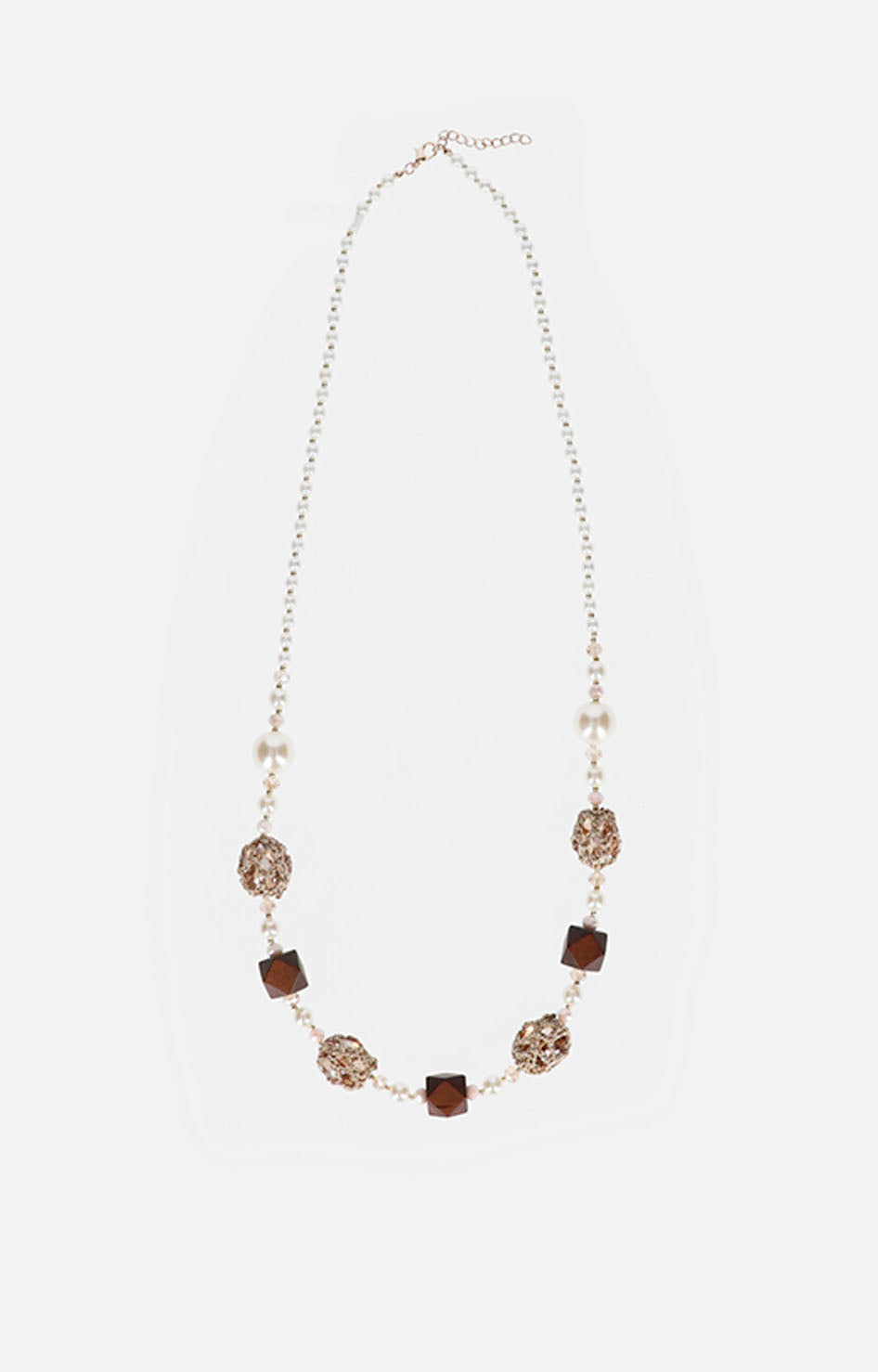 Collar beige con perlas - COLLAR Boutiquemirel 