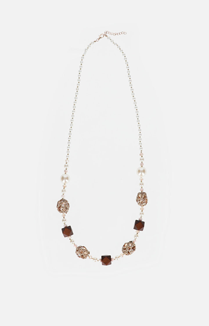 Collar beige con perlas - COLLAR Boutiquemirel 