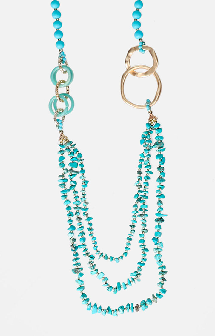 Collar azul con aretes - SET COLLAR Boutiquemirel 