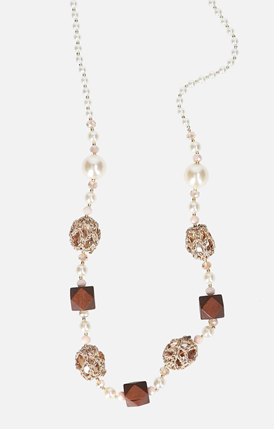 Collar beige con perlas - COLLAR Boutiquemirel 