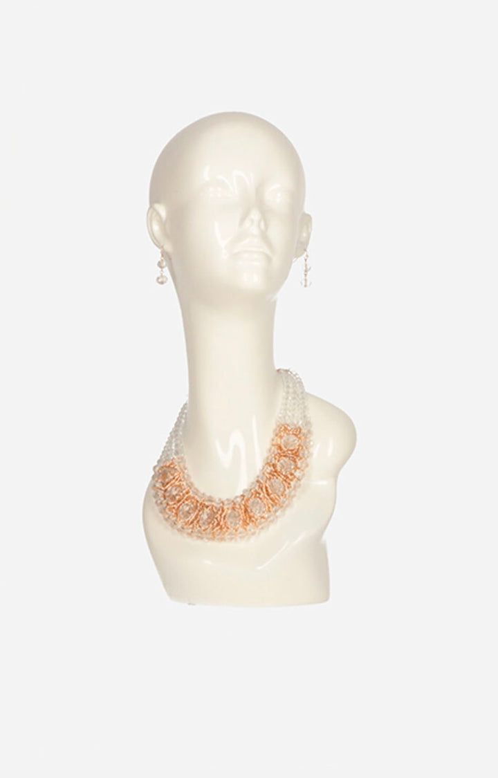 Collar dorado con blanco - SET COLLAR Boutiquemirel 