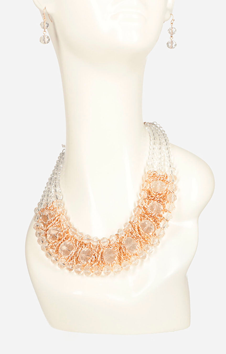 Collar dorado con blanco - SET COLLAR Boutiquemirel 