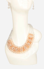 Collar dorado con blanco - SET COLLAR Boutiquemirel 