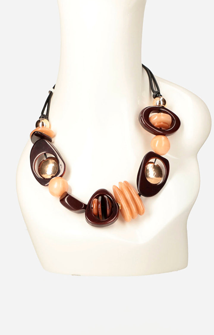 Collar con pedrería café - COLLAR Boutiquemirel 