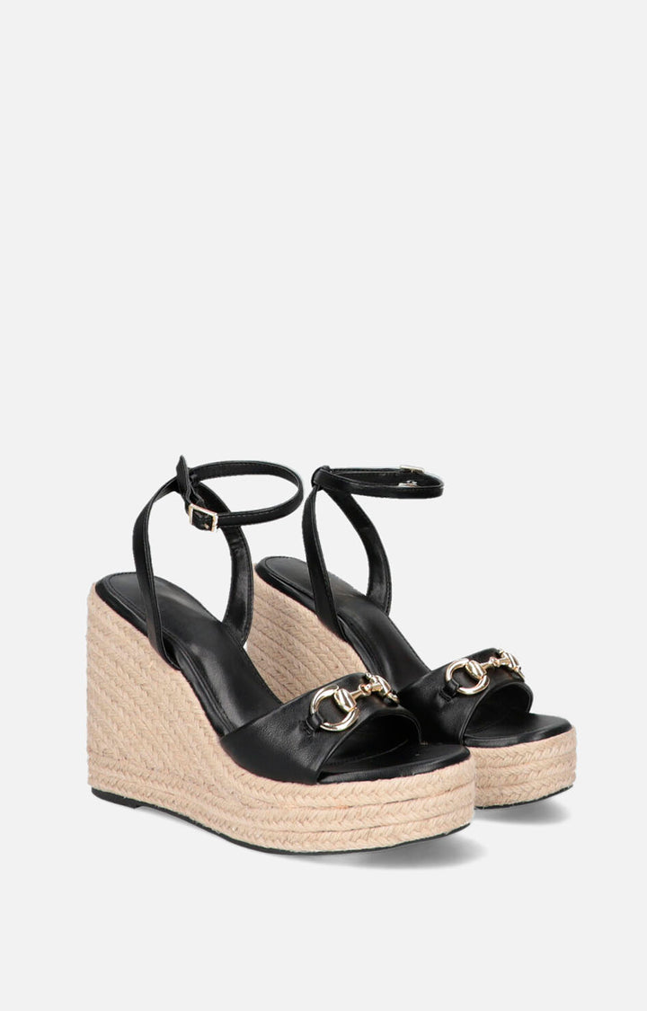 Plataforma de fibra natural negra - ZAPATO Boutiquemirel 