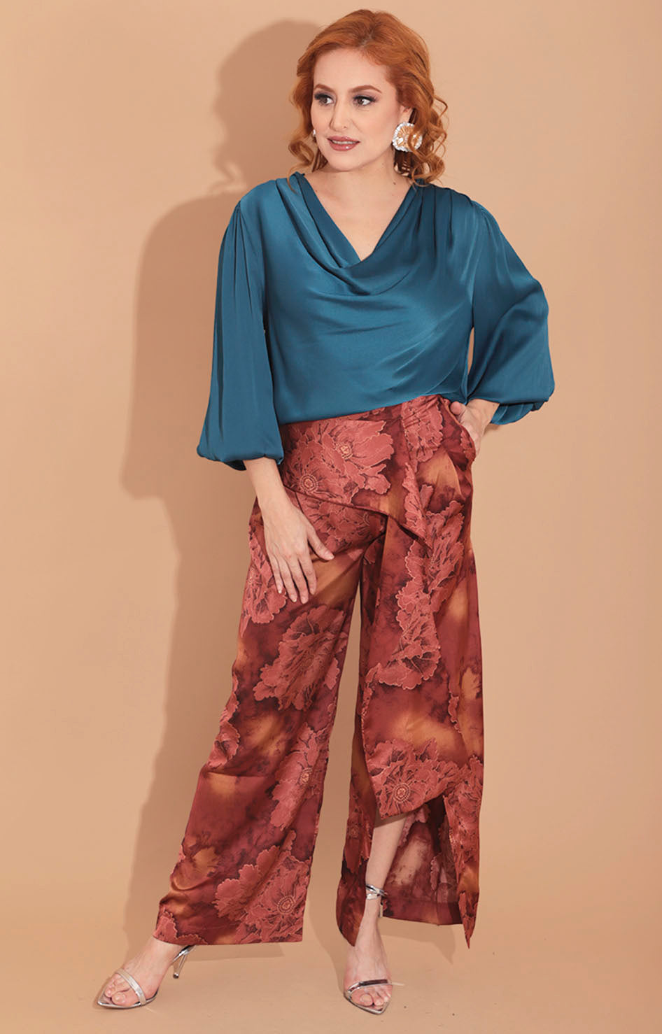 Blusa azul manga larga - BLUSA Boutiquemirel 