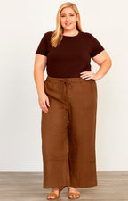 Pantalón café con brillos - PANTALON XL Boutiquemirel 
