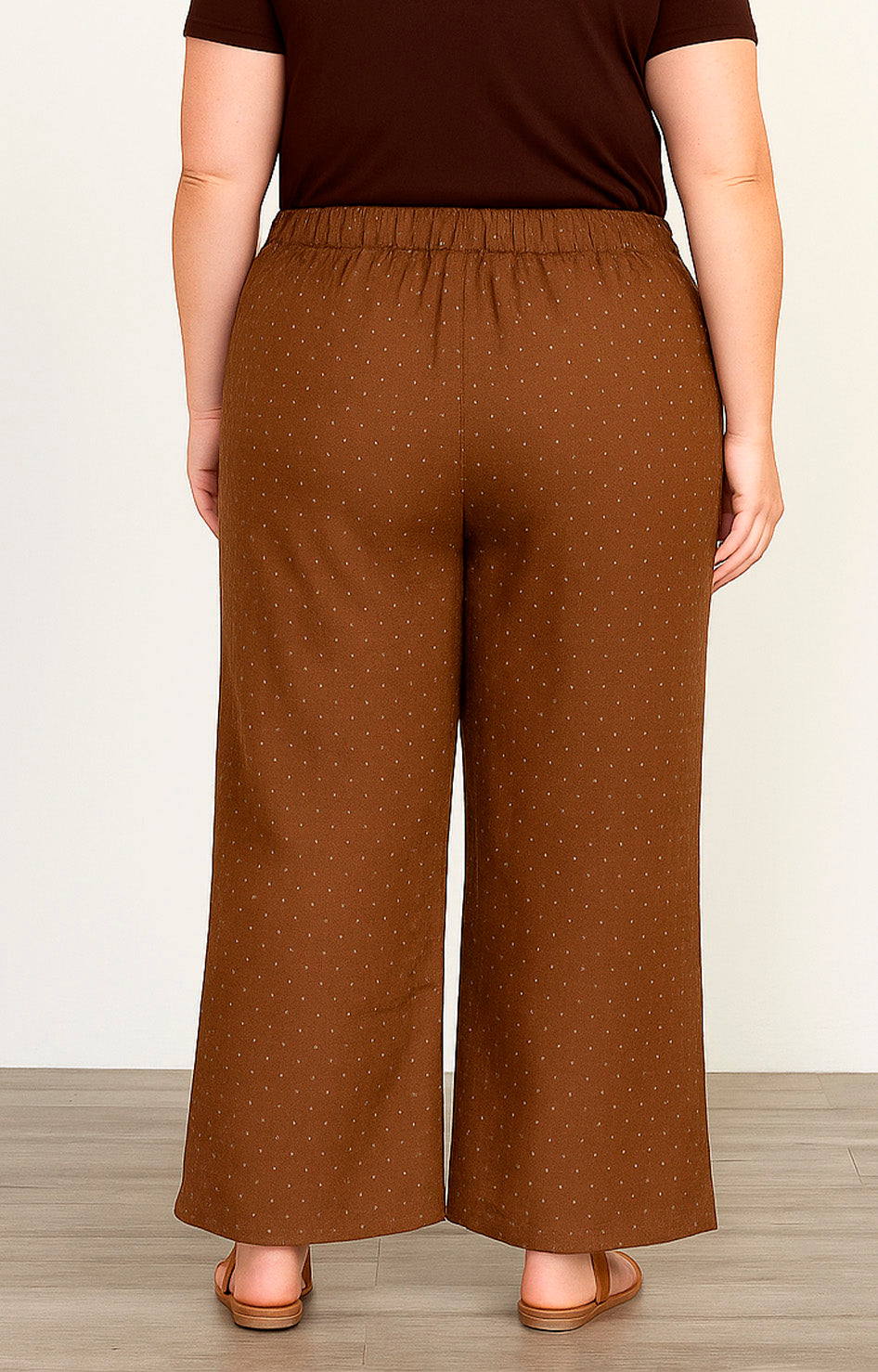 Pantalón café con brillos - PANTALON XL Boutiquemirel 