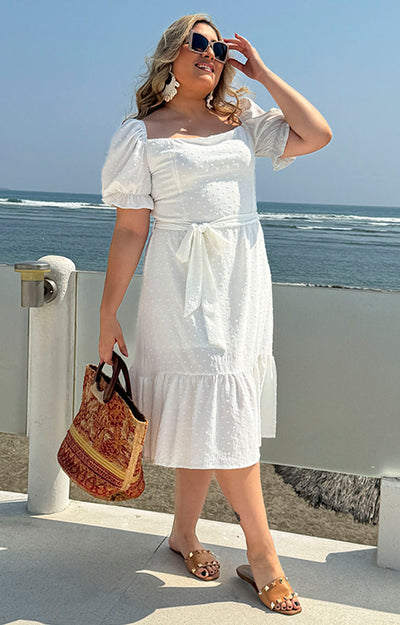 Vestido blanco con lazo - Boutiquemirel