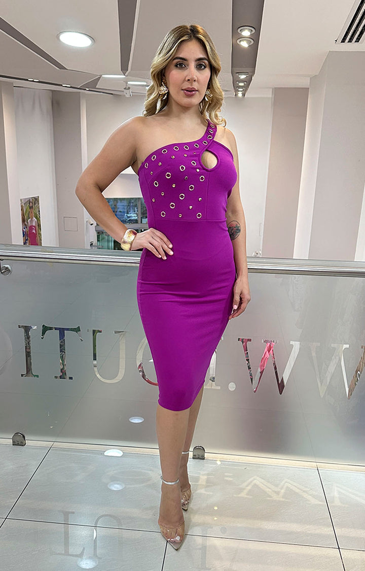 Vestido magenta con aros - Boutiquemirel