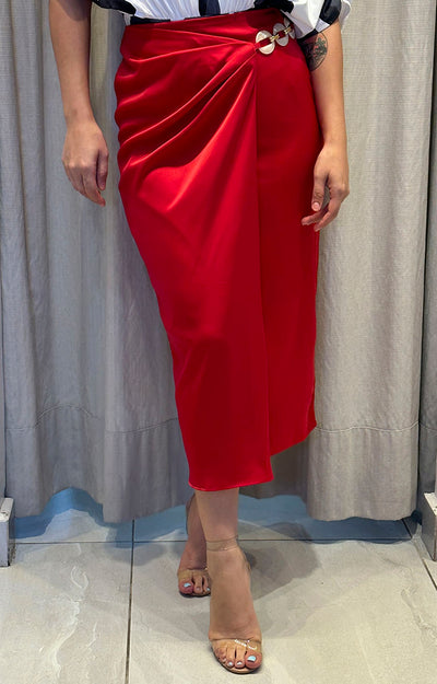 Falda roja satinada - Boutiquemirel