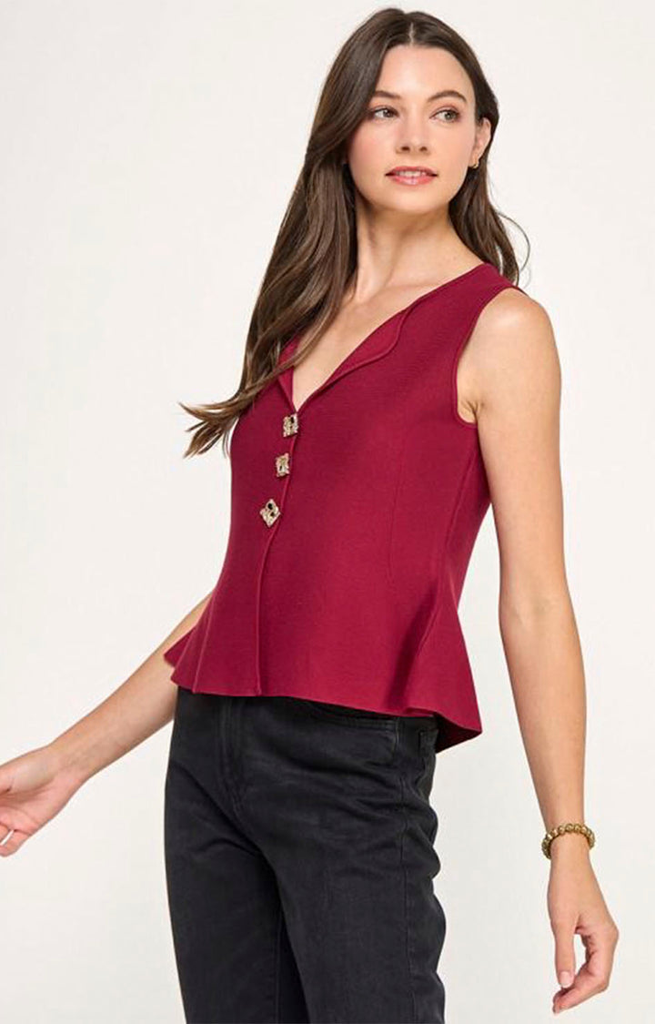 Blusa vino con peplum - BLUSA Boutiquemirel 
