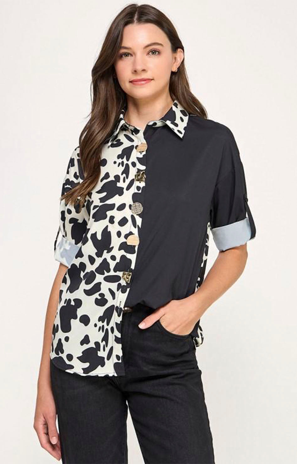 Camisera cow negra - BLUSA Boutiquemirel 