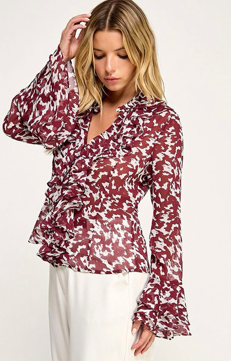 Blusa vino estampada - BLUSA Boutiquemirel 