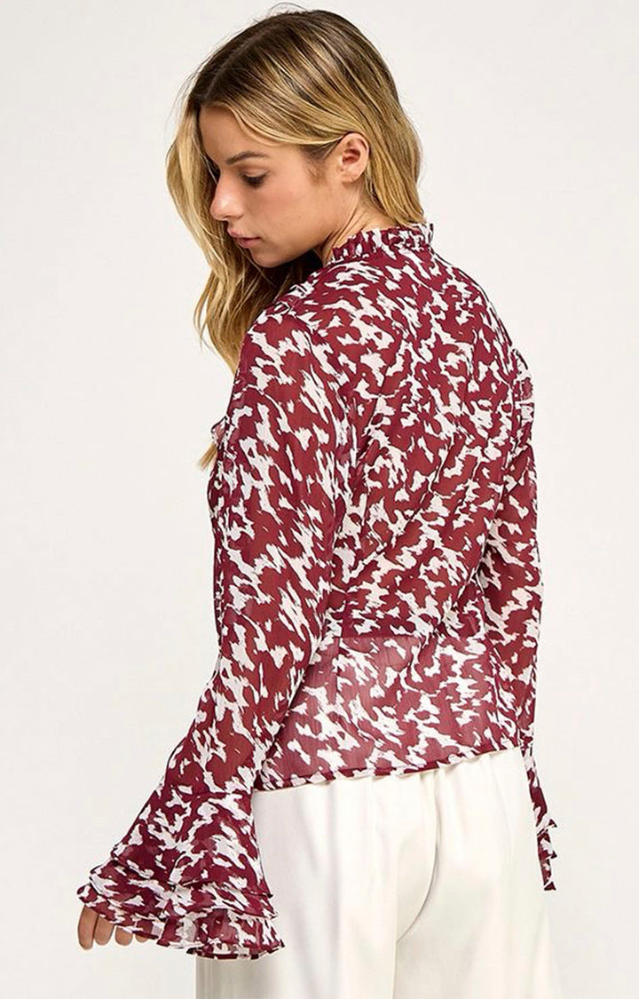 Blusa vino estampada - BLUSA Boutiquemirel 