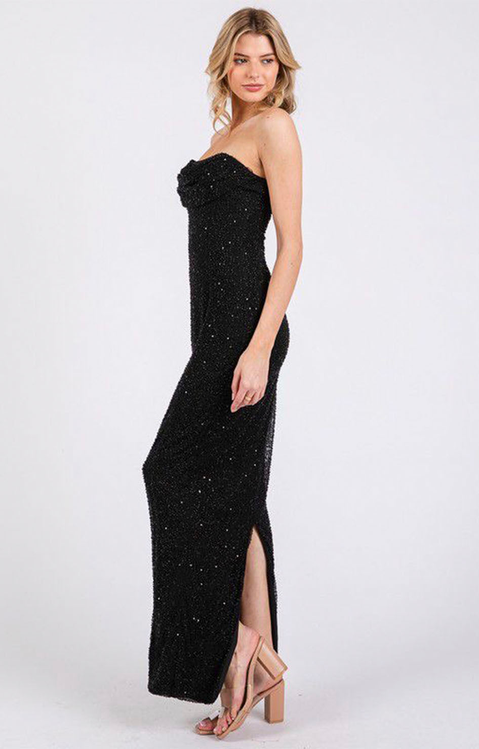 Vestido strapless negro - VESTIDO Boutiquemirel 