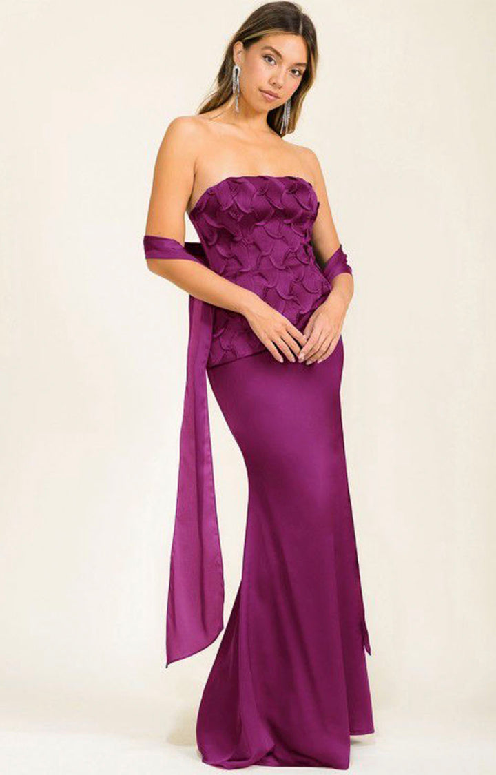 Vestido strapless morado - VESTIDO Boutiquemirel 