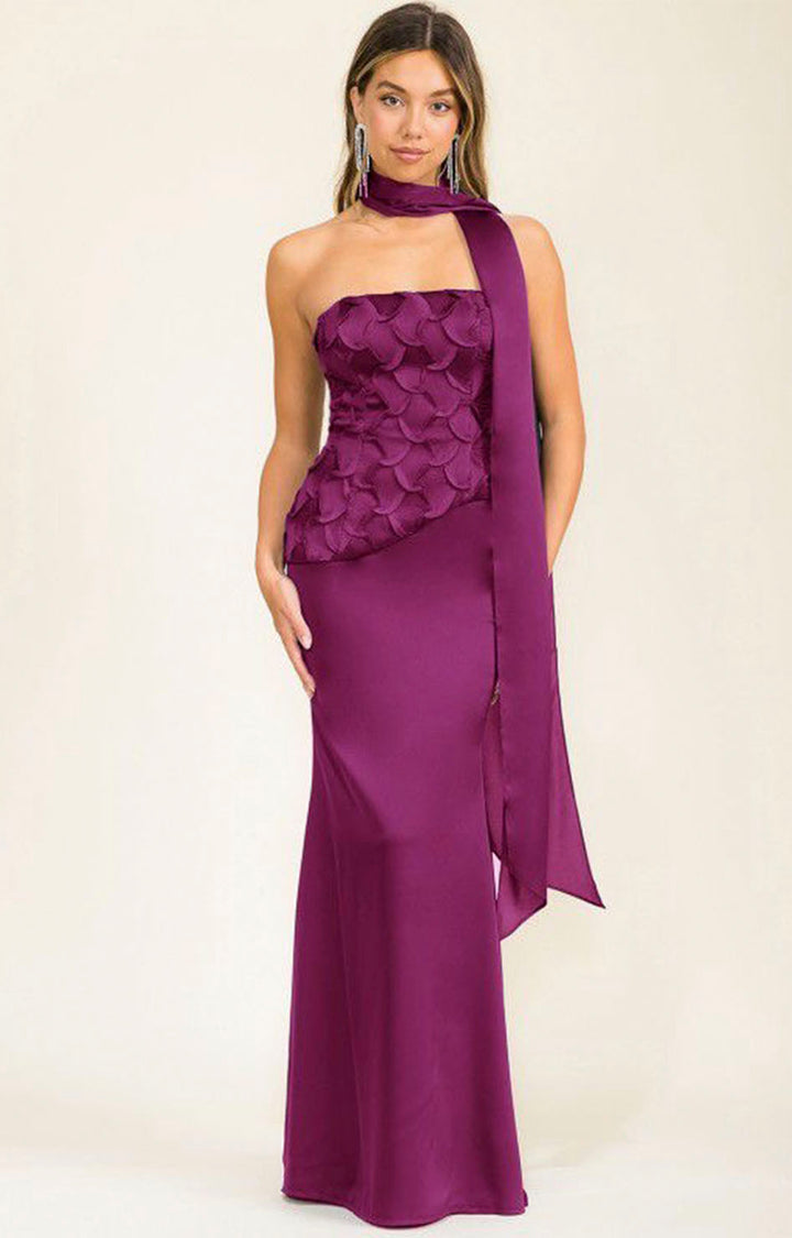 Vestido strapless morado - VESTIDO Boutiquemirel 