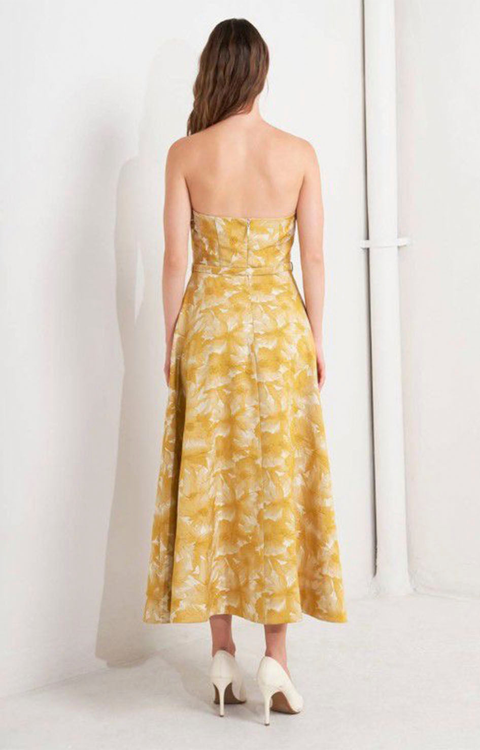 Vestido strapless mostaza - VESTIDO Boutiquemirel 