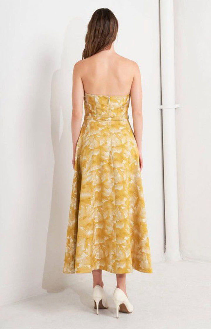 Vestido strapless mostaza - VESTIDO Boutiquemirel 